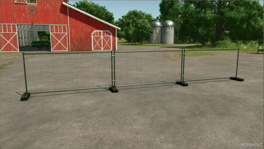 FS25 Decor Mod: Placeable Construction Fence (Featured)