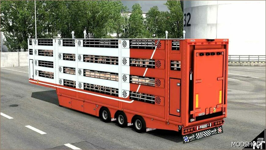 ETS2 Livestock Mod: Pezzaioli Livestock Trailer V9.0 (Featured)