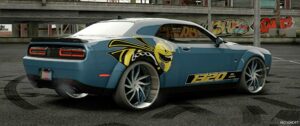 GTA 5 Dodge Vehicle Mod: 1320 Scatpack Challenger SRT Hellcat on Corleone Forged Rims (Image #2)