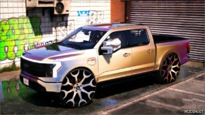 GTA 5 Ford Vehicle Mod: 2023 Ford F-150 Lightning on Forgiatos (Featured)