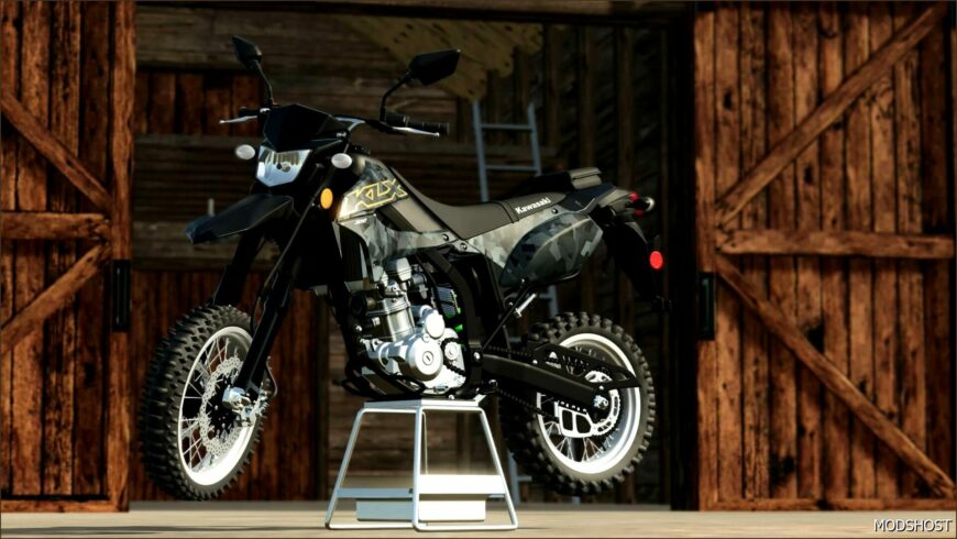 FS25 Vehicle Mod: 2023 Kawasaki KLX 300 (Featured)