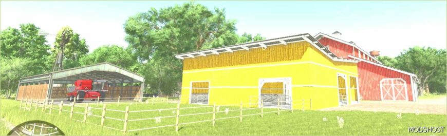 FS25 Building Mod: Cowbarn Yellow (Featured)