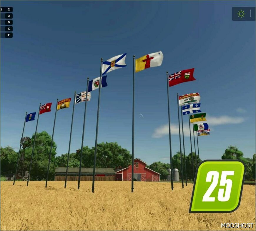 FS25 Decoration Mod: Canadian Provinces & Territories Flags Pack (Featured)