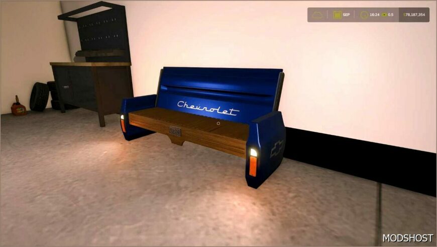 FS25 Decoration Mod: Chevy Bench (Featured)