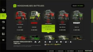 FS25 Massey Ferguson Harvester Mod: Beta 7360 AL4 11.500L (Featured)