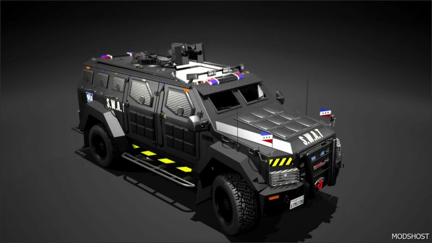 BeamNG Mod: Police/Swat Armored Truck V1.5 0.33 (Featured)