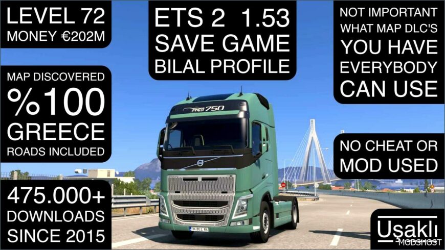 ETS2 Mod: Save Game Profile 1.53 (Featured)